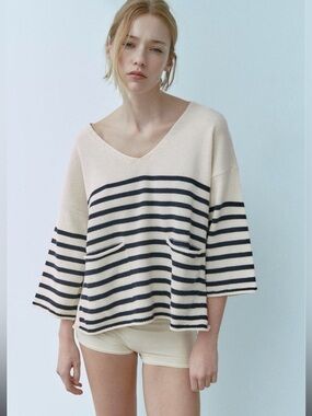 Zara V-Neck Knit Sweater